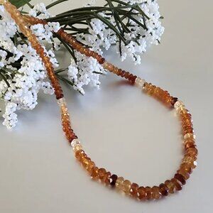 Genuine Hessonite Ombre Necklace